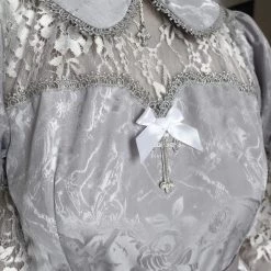 Blood Supply White Rose Funeral Peter Pan Collar Dress