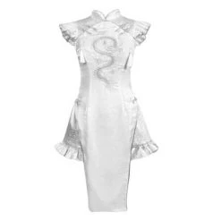 Blood Supply Silver Dragon Embroidery Qipao Style Dress New Arrivals