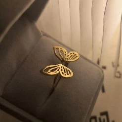 Peiliee Shop Golden Butterfly Ring