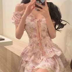 Leonie Girl Flowers Of Stars Top & Skirt Set