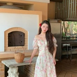 Boss JIA New Arrivals [Premium Selected] Secret Garden Flora Midi Dress