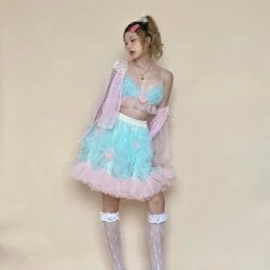 New Arrivals [August Unicorn] Strawberry Mint Marshmallow Handmade Dress Set