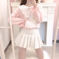 Peiliee Shop X RUAI [Mid Season Sale ] You Are Like An Angel Sailor Babydoll Hoodie Dress New Arrivals