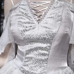 Blood Supply Silver Dragon White Goth Style Lace Dress Summer 2022