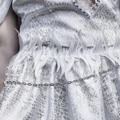 Blood Supply New Arrivals Silver Dragon Embroidery Tassel Belt Chain