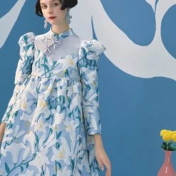 UNOSA Quiet Lily Qipao Style Puff Dress