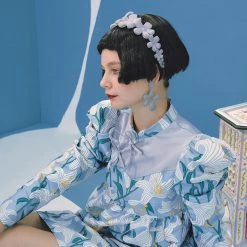 UNOSA Quiet Lily Qipao Style Puff Dress