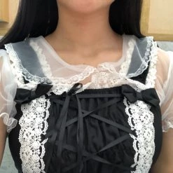 Peiliee Shop [2020 New] Yuki Hime Single Collar Pastel Babydoll Inner Blouse New Arrivals