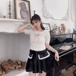 Nakiss [Mid Season Sale ] Snow Bun Bun Knitwear Cashmere Blend Top