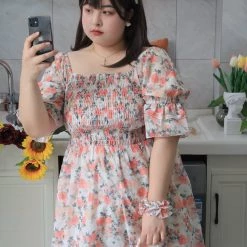 DAJUN [Curve Beauty] Floral Moonlight Chiffon Dress New Arrivals