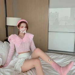 Peiliee Shop [Last Stocks] Sakura Puff Shirt