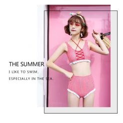 Peiliee Shop [SS2020] Love Strawberry Bikini Set High Waist