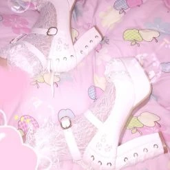Peiliee Shop [Basic] Lolita Fairy Lace Below Knee Socks
