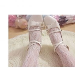 Peiliee Shop New Arrivals [Basic] Rose Fairy Lace Babydoll Below-knee Socks