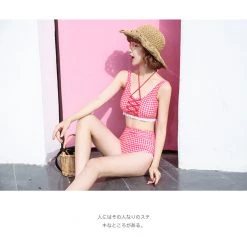 Peiliee Shop [SS2020] Love Strawberry Bikini Set High Waist