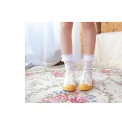 Peiliee Shop [Basic] Dolly Heart Lace Babydoll Below-knee Socks