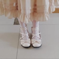 Peiliee Shop New Arrivals [Basic] Rose Fairy Lace Babydoll Below-knee Socks