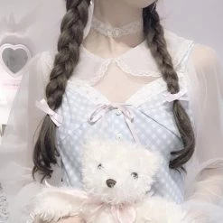 Peiliee Shop [2020 New] Yuki Hime Single Collar Pastel Babydoll Inner Blouse New Arrivals