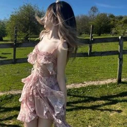 New Arrivals [Arilf SS22] Summer Juicy Peach Gentle Floral Dress