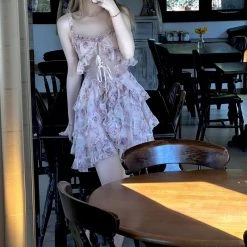 New Arrivals [Arilf SS22] Summer Juicy Peach Gentle Floral Dress