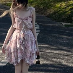 New Arrivals [Arilf SS22] Summer Juicy Peach Gentle Floral Dress