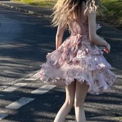 New Arrivals [Arilf SS22] Summer Juicy Peach Gentle Floral Dress