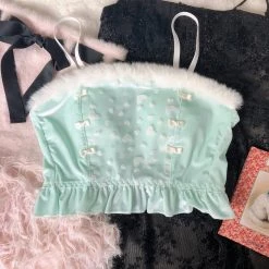 Japanese Lingere [Mid Season SALE] Mint To Be Snow Angel Bralette Set New Arrivals