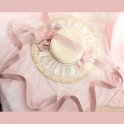 Peiliee Shop Accessories Mori Girls Floral Handmade Straw Hat
