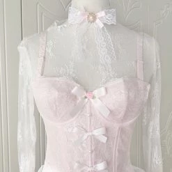 Peiliee Shop [More Sizes] Faded Sakura Doll Corset