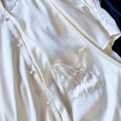 Japanese Lingeire Girls From Oil Painting Satin Dress Loungewear