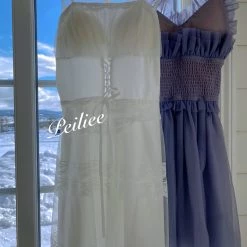 Peiliee Shop [Premium Selected] Iris Pallida Lam Lavender Dress New Arrivals