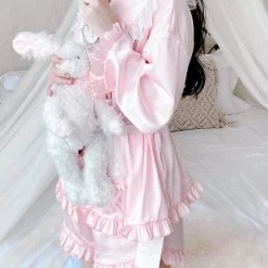 Summer Joy Angelic Rosé Satin Lounge Wear Set