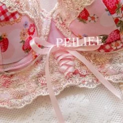 Miss KIKI New Arrivals (Curve Size Included) Strawberry Garden Bra Set [Premium Selected Japanese Brand]