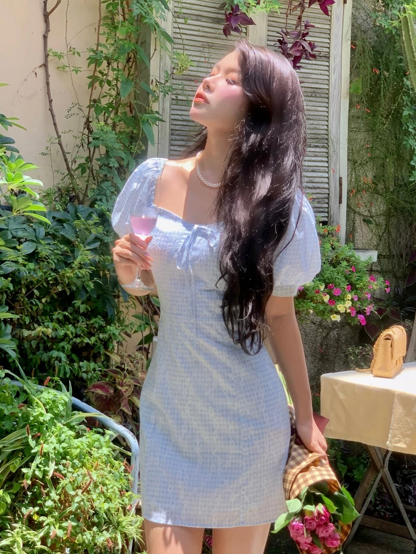 Boss JIA New Arrivals Dream Of The Love Sea Lace And Gingham Mini Dress 1 Boss JIA New Arrivals Dream Of The Love Sea Lace And Gingham Mini Dress