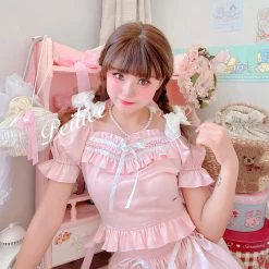 Peiliee Shop New Arrivals [Peiliee Design 5 Years Anniversary] Sakura Soft Satin Dress Set