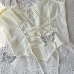 [Basic] White Chocolate Milk Lace Corset