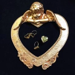 Peiliee Shop [Mid Season SALE] Vintage Lolita Doll Heart Shaped Mini Photo Frame Ring New Arrivals