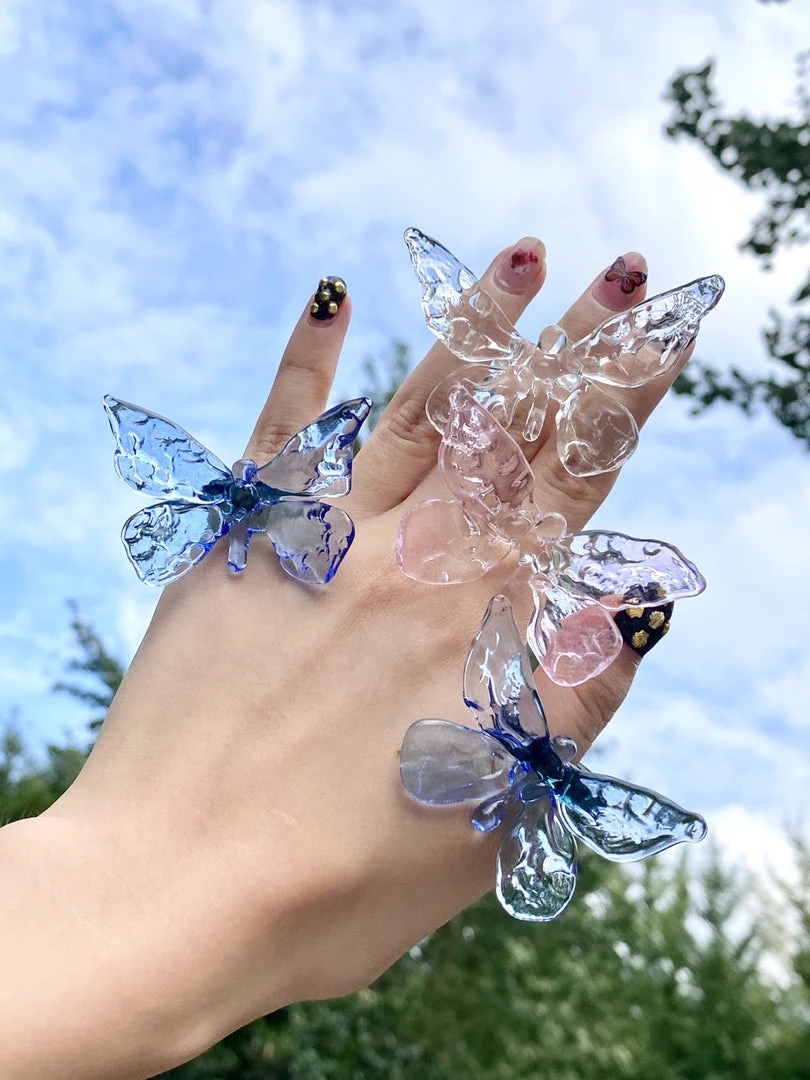 Peiliee Shop The Moment Of My Life Hand Crafted Glass Butterfly Ring 4 Peiliee Shop The Moment Of My Life Hand Crafted Glass Butterfly Ring