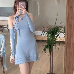 [Arilf Design] The Tender Trap Bodycon Mini Dress With Gloves Set