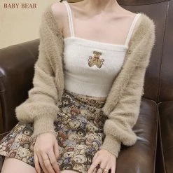 RIBERRY [Basic] Bear And You Faux Fur Top