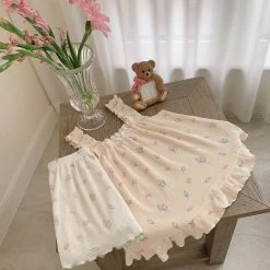 RIBERRY [Petite] Tulips And You Soft Lounge Wear Dress Pjs New Arrivals