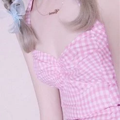 Peiliee Shop New Arrivals Sea Kissed Sailor Gingham Bodysuit Dress