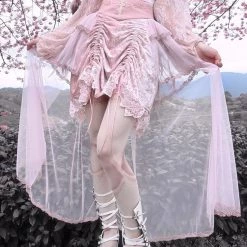 Blood Supply Summer 2022 Sakura Dream Velvet Corset Top With Sleeves