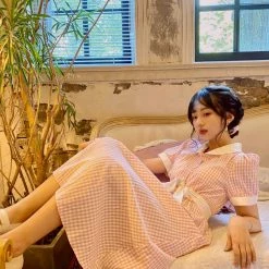 [Premium Selected] Arrived In Dream Land Gingham Dress (designer Rose Candy)