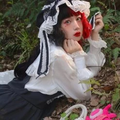 Peiliee Shop New Arrivals Sleepy Bun Babydoll Lolita Fashion Handmade Lace Bunny Ear Hat [Available For Customize]