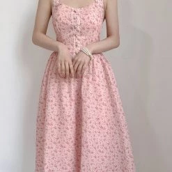 Vintage Inspired Cherry Blossom Floral Dress Gown