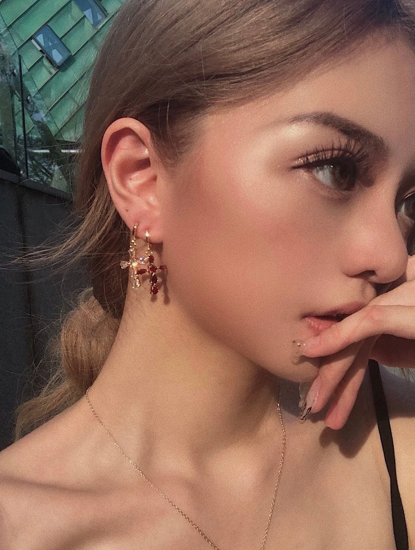 Peiliee Shop New Arrivals Saint Rose Crystal Cross Earring 1 Peiliee Shop New Arrivals Saint Rose Crystal Cross Earring