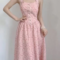 Vintage Inspired Cherry Blossom Floral Dress Gown