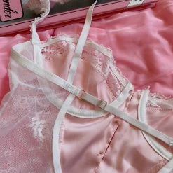 [Basic] Rosey Sweetheart Lace Bodysuit