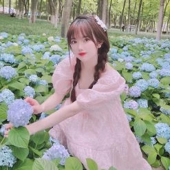 Rose Candy Rose Love Baby Doll Puff Sleeves Dress